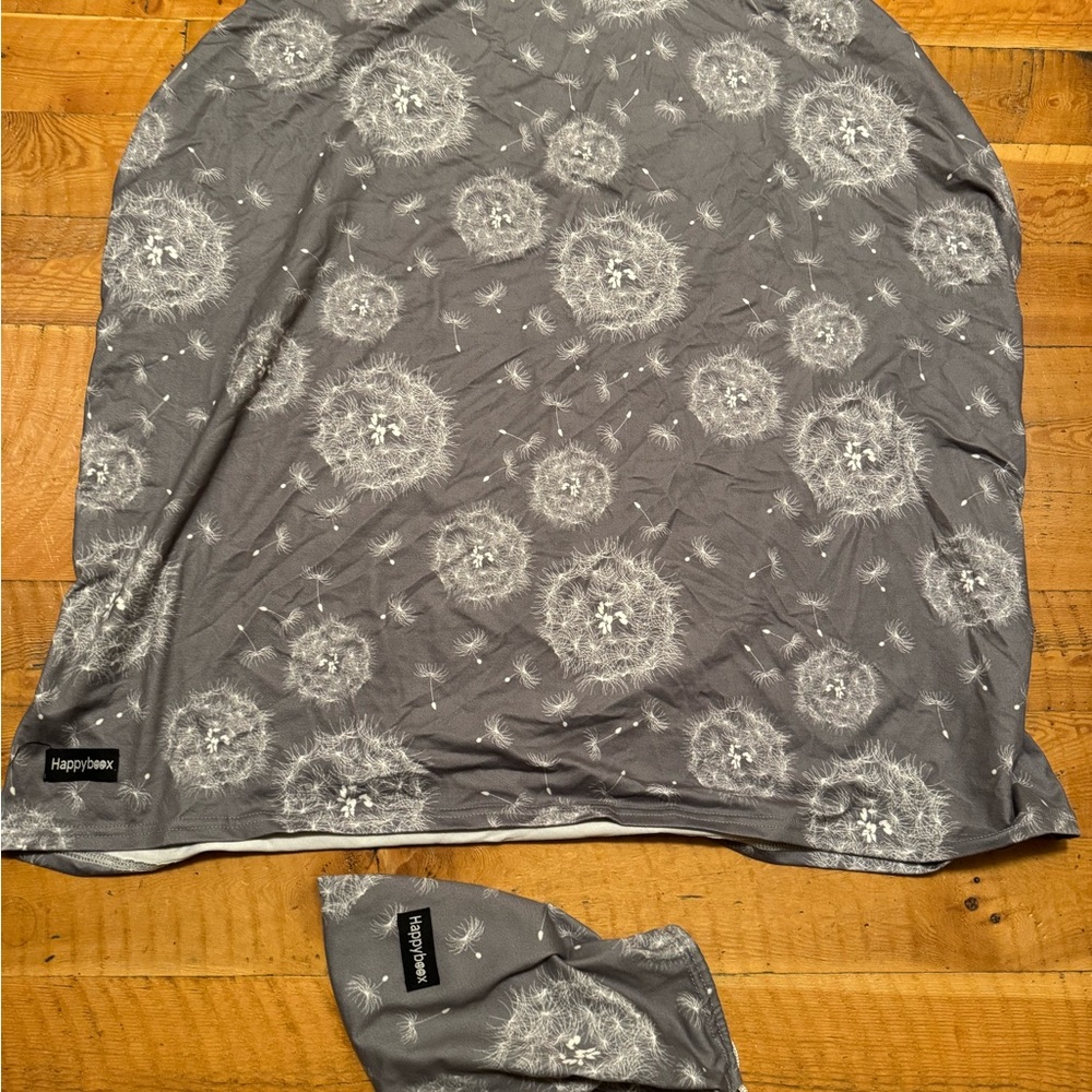 Gray Dandelion Print Car Seat/Nursing Cover